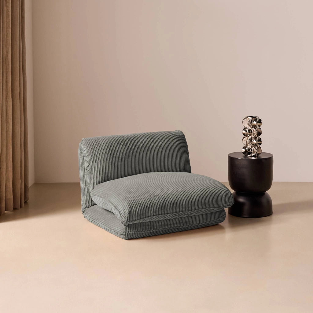 Poltrona letto convertibile velluto a coste grosse coste, grigio