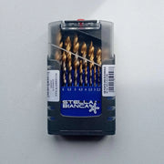 Stella bianca set 19 punte elicoidali hss cobalto 8% din 338 con imbocco a gradini