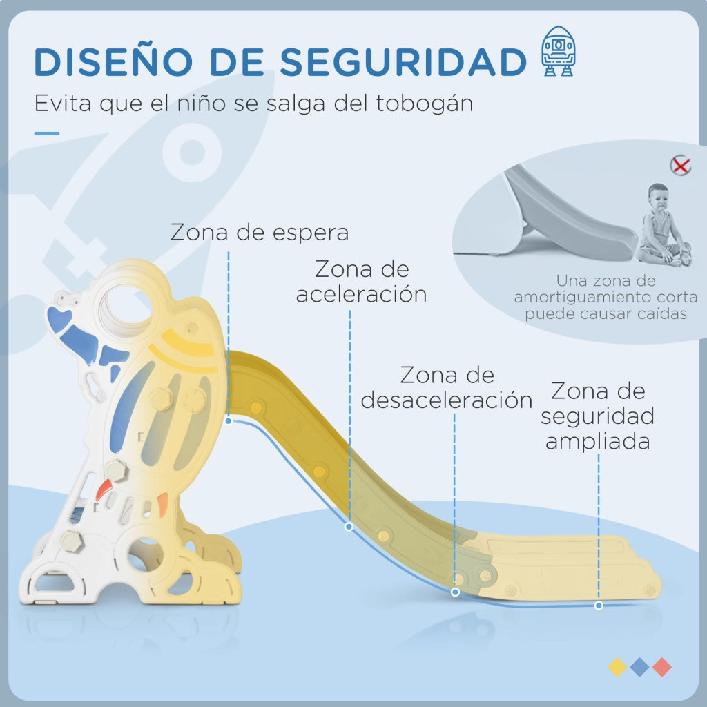Scivolo per Bambini con 3 Scale Antiscivolo ¨C zephmum ¨C Grigio 157x46.5x80 cm