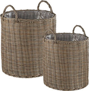 Set di contenitori per piante da 3 - Zandbeige - Rotonde in PE