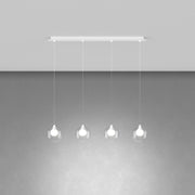 Lampadario Contemporaneo Inside Metallo Bianco Vetro 4 Luci G9