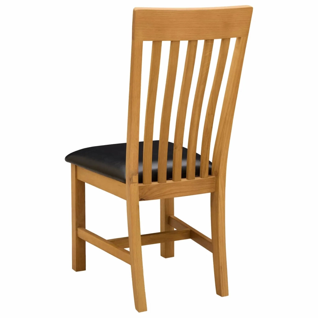 Sedia da pranzo 2 pcs Legno di Quercia Massello Nero 42039163