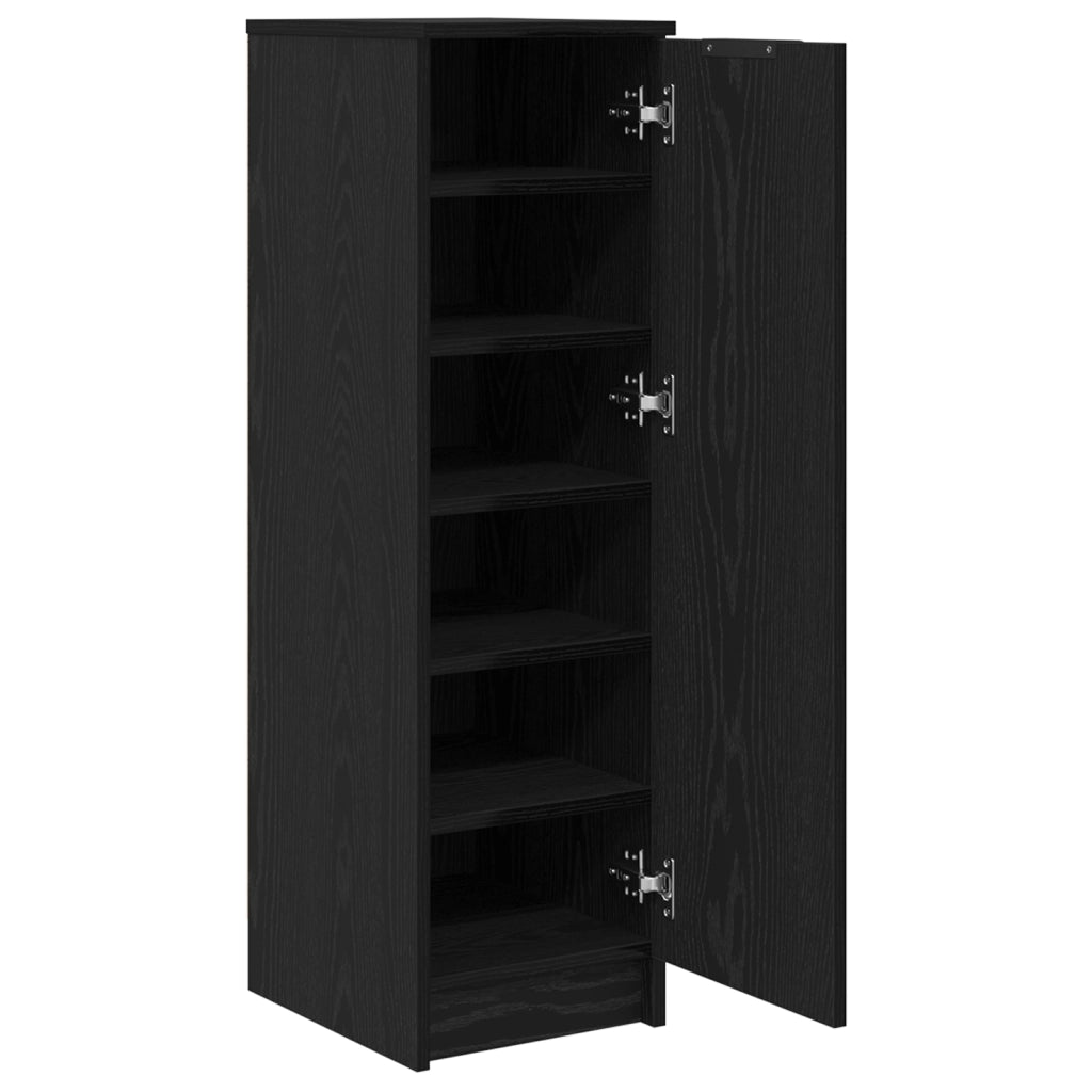 Armadio per scarpe  Nero Rovere 29,5x35x100,5 cm in Legno Ingengerizzato