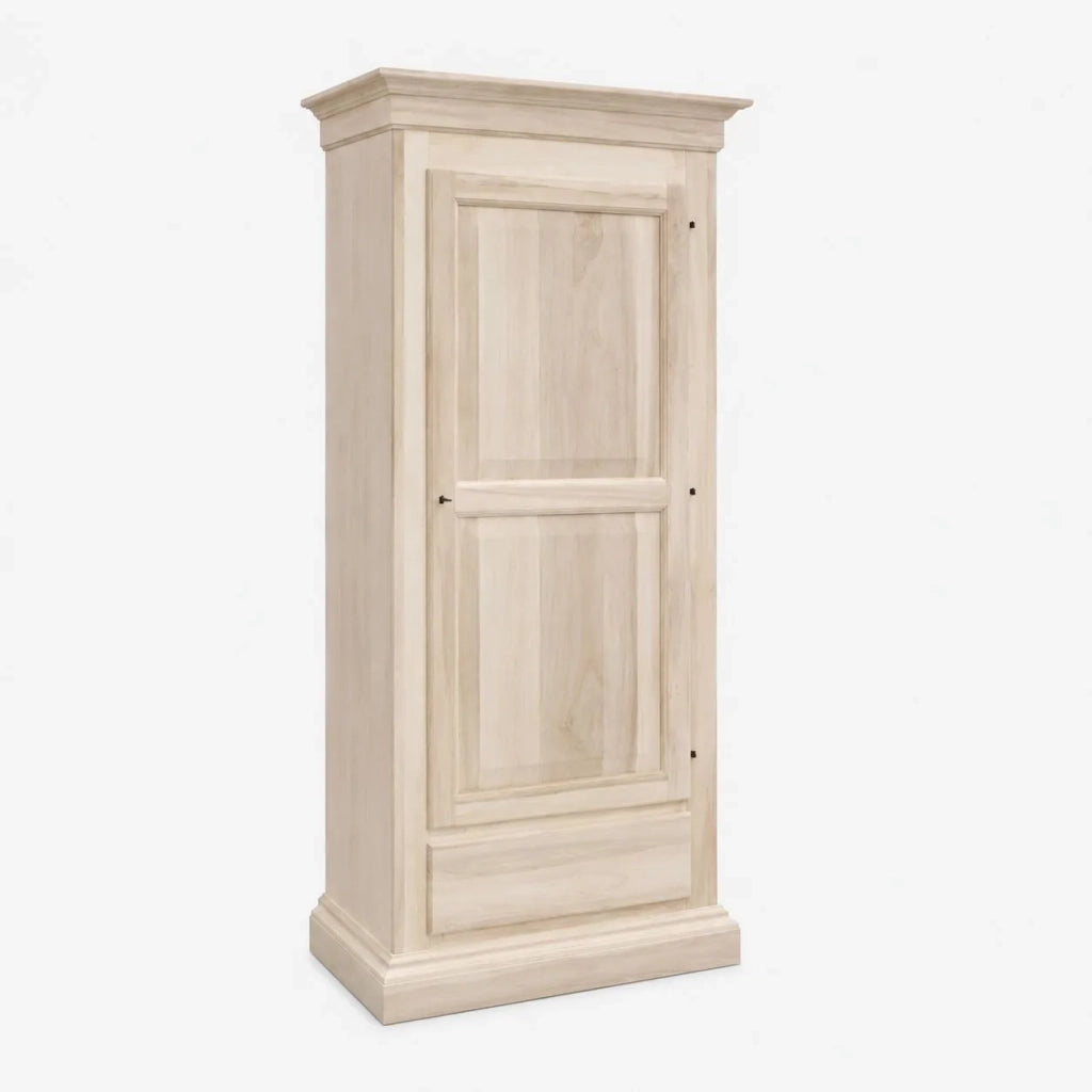 Armadio in legno 1 porta 1 cassetto grezzo  l.96 p.56 h.197 (1706) - Mobili 2G