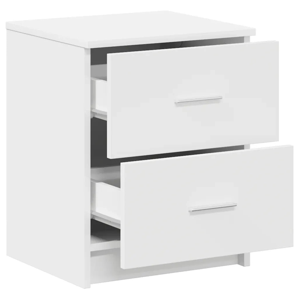 Comodini 2 pz con 2 Cassetti Bianchi 40x36x50 cm 858786