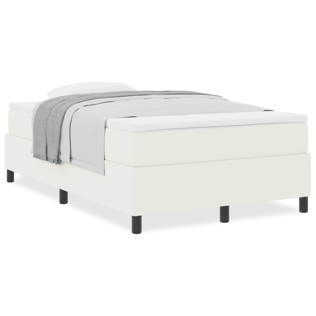 Letto a Molle con Materasso Crema Matrimoniale Velluto