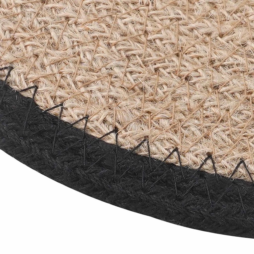 Sottobicchieri in juta 12 pcs Naturale e Nero Ø 30 cm 42012316