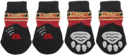 Set di 4 Socke di Protezione Antiscivolo per Cani - Pannolato - Materiale Polyester Zucchero - Taglia S - Sola di Gomma Silicone - Socke per Animali di Compagnia