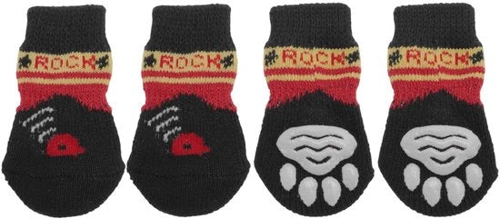 Set di 4 Socke di Protezione Antiscivolo per Cani - Pannolato - Materiale Polyester Zucchero - Taglia S - Sola di Gomma Silicone - Socke per Animali di Compagnia