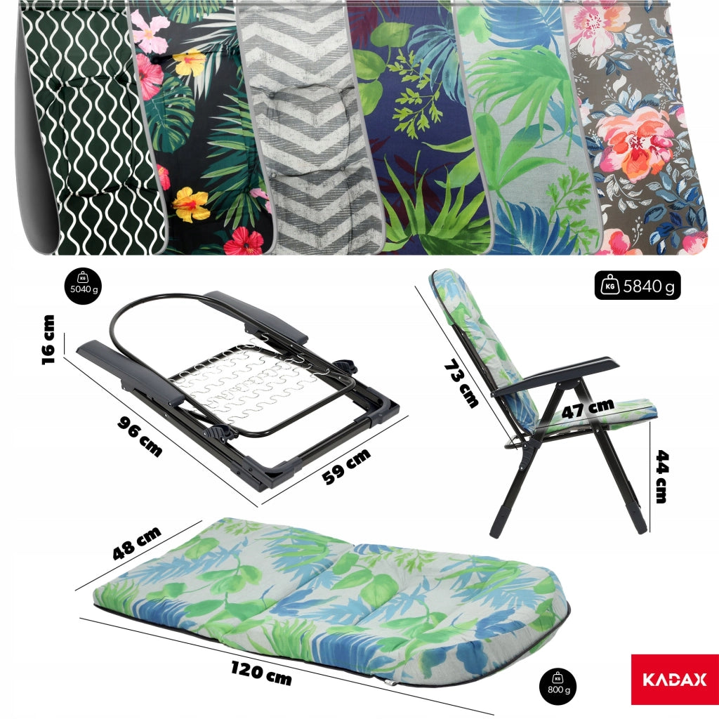 Sedia a sdraio da giardino KADAX, pieghevole, da spiaggia, regolabile, comoda, per turisti, da terrazza