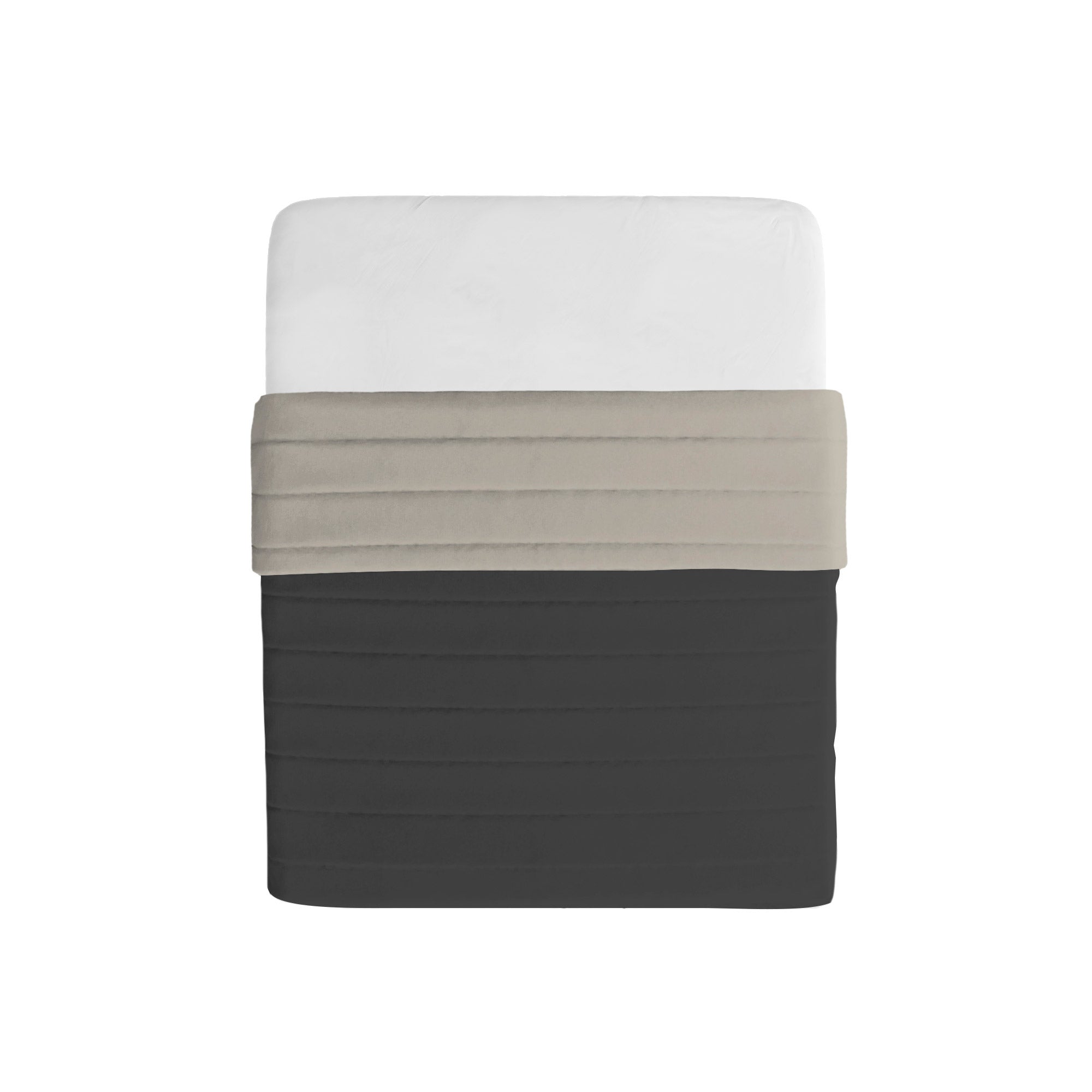 Trapuntino Double Face Singolo 100gr Tinta Unita in Microfibra Fumo/Grigio Chiaro