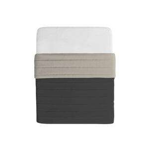 Trapuntino Double Face Singolo 100gr Tinta Unita in Microfibra Fumo/Grigio Chiaro