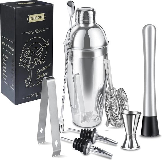 Set da Cocktail 8-delicato 750ML Kit da Shaker - 304 RVS Set da Bartender per Bar in Casa - Regalo Perfetto
