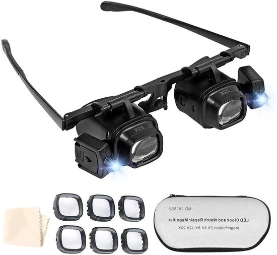 Lozione per occhi con illuminazione - Amplificazione 20x fino a 240x - Per hobby, lettura e cucito.
