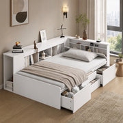 Letto singolo per bambini 90x200 cm con contenitore bianco