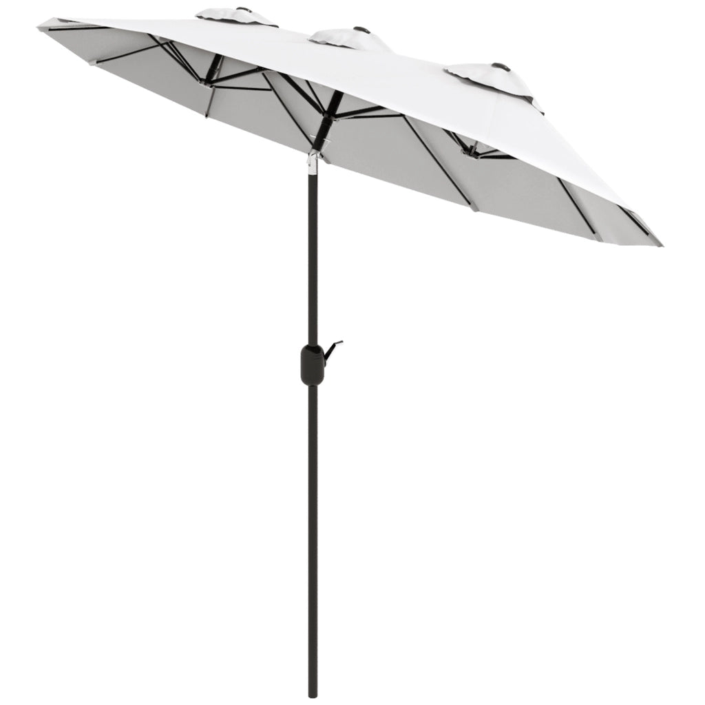 Ombrellone da Giardino Doppio ¨C zephmum ¨C Crema 295x152x222 cm