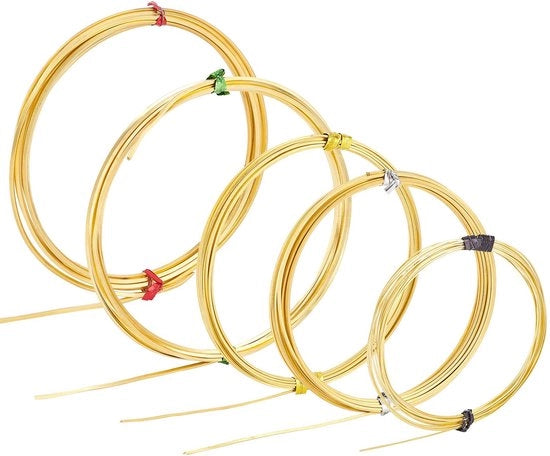 Filaccia in rame a 5 bobine - Filo quadrato - Accessori per gioielli - Progetti fatti a mano - Totale 13 metri - Lucido e liscio