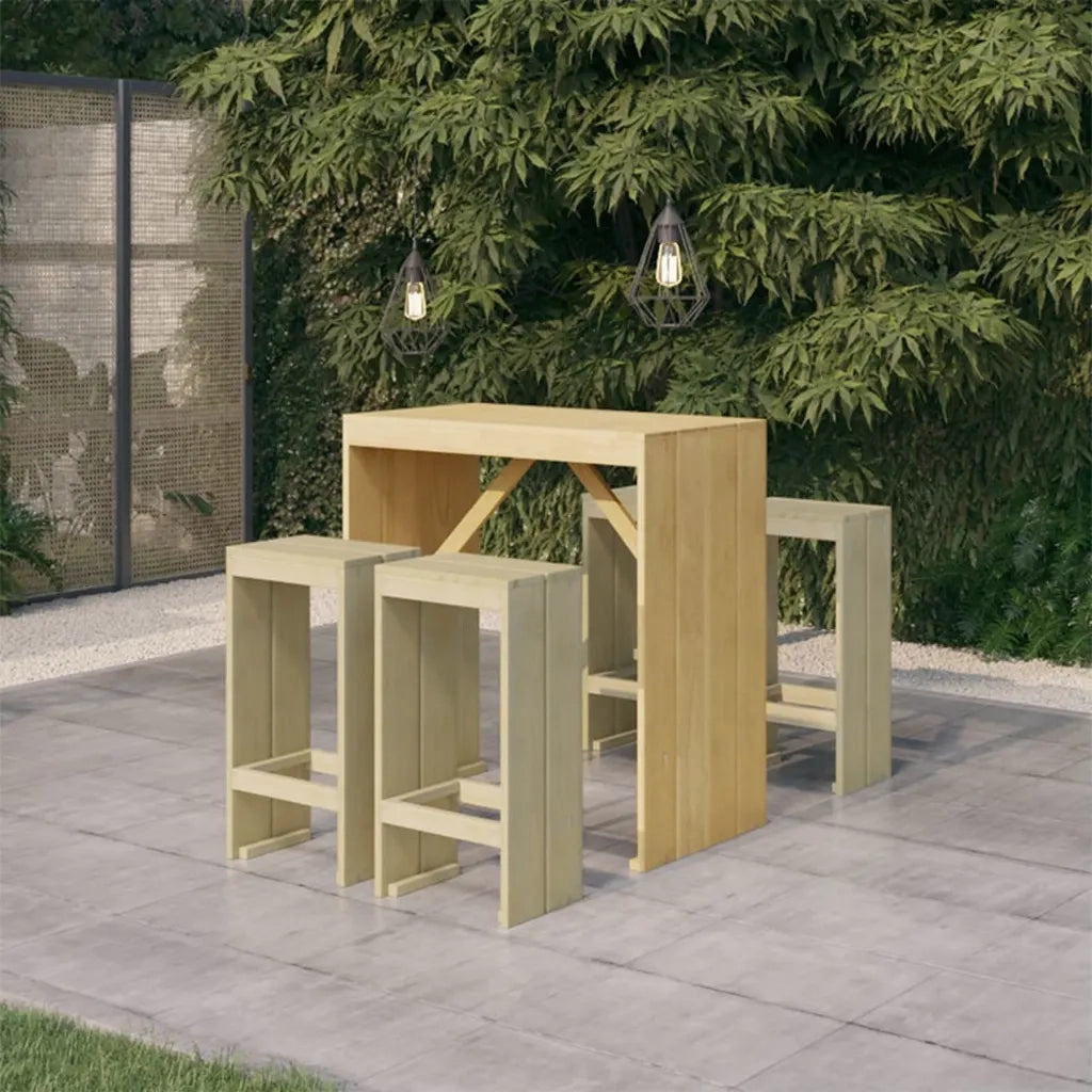Set BistrÃ² da Giardino 5 pz in Legno di Pino Impregnato cod mxl 35952