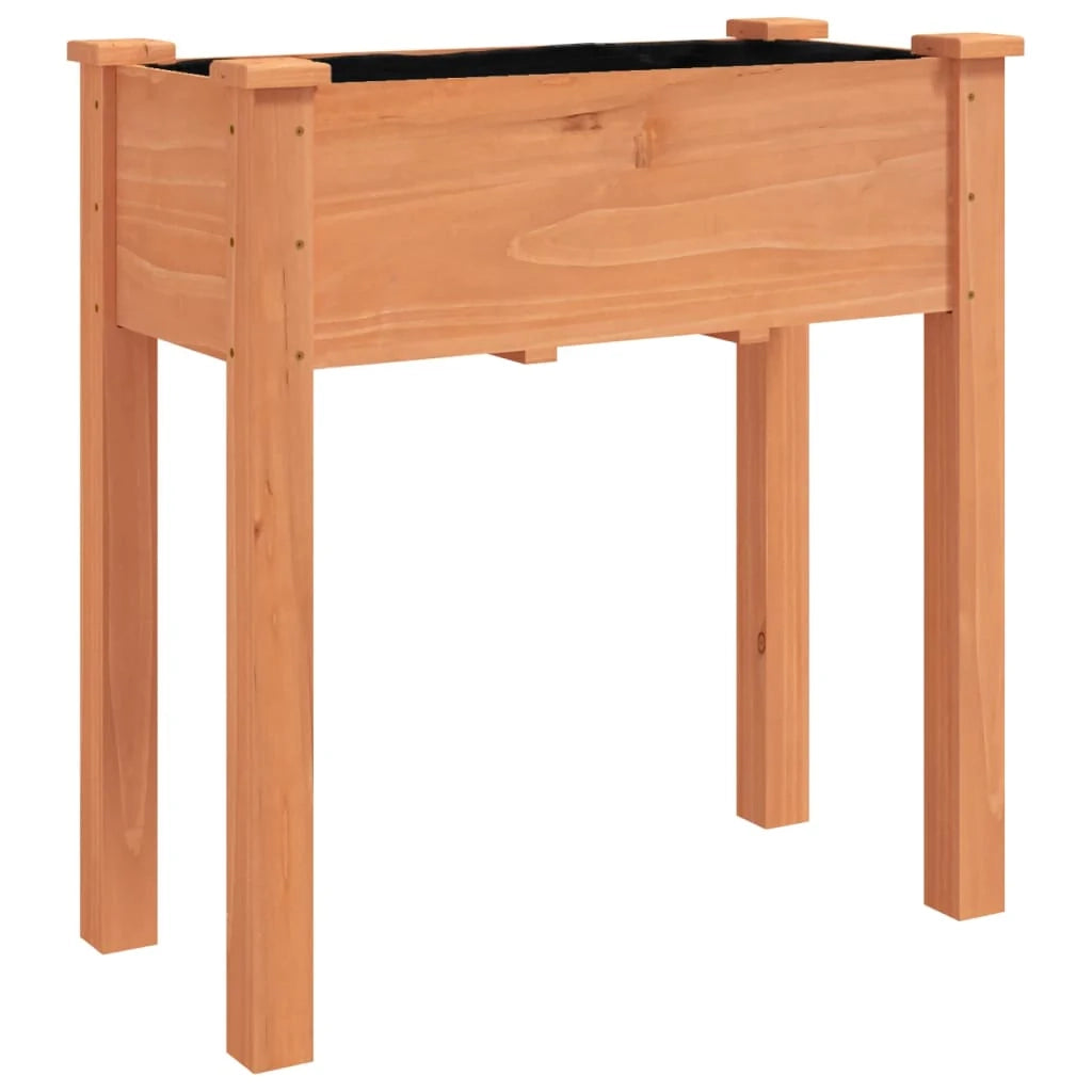 Aiuola rialzata/fioriera con ruote rivestimento marrone 71 x 37 x 80 cm legno di abete marrone 02_0038730