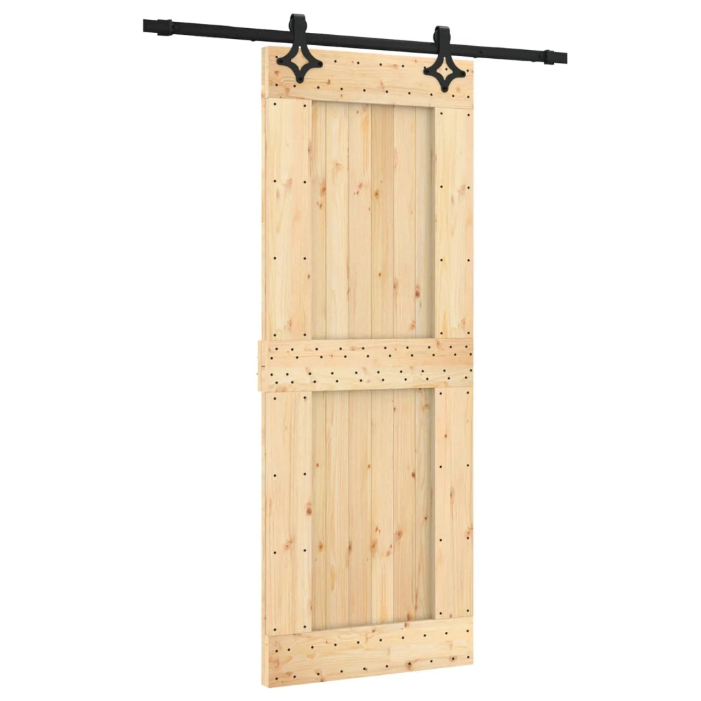 Porta scorrevole Naturale e Nero 80 x 210 cm 3445051