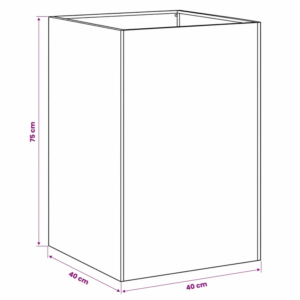 Vaso da giardino 2 pz Verde Oliva 40 x 40 x 75 cm 8005379