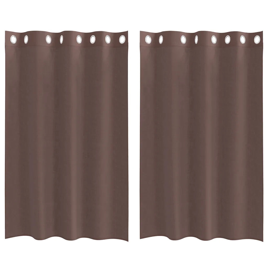 Tende in Voile con Occhielli 2 pz Marrone 140x175 cm 4102066