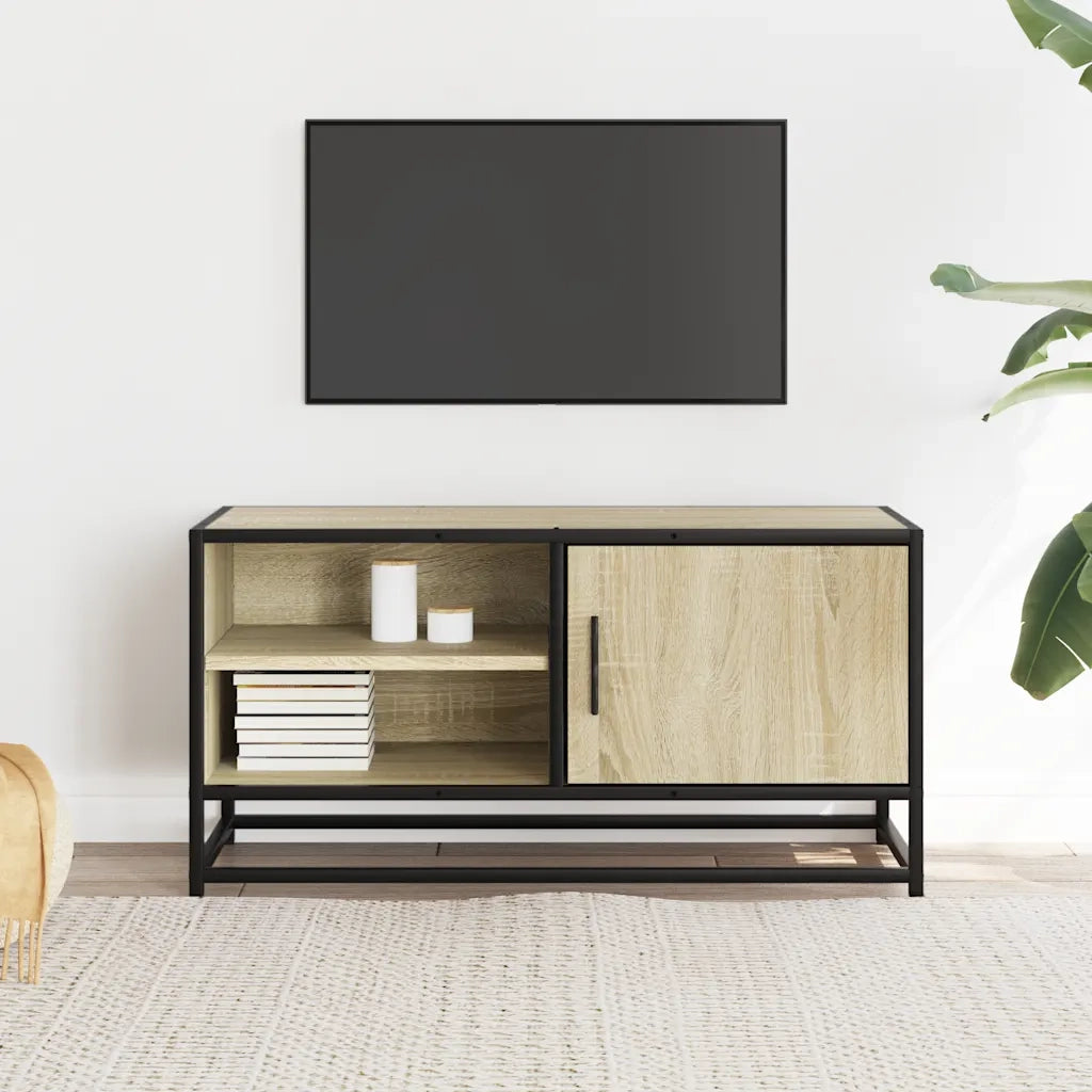 Mobile TV Rovere Sonoma 80x34,5x40 cm Legno Multistrato Metallo 848820