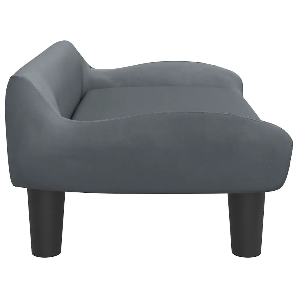 Divano per Bambini Grigio Scuro 70x40x24 cm in Velluto
