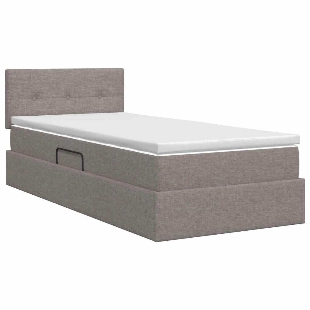 Letto con contenitore e materasso Tortora 100 x 200 cm Velluto 3458604