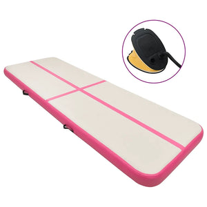 Tappetino Ginnastica Gonfiabile con Pompa 400x100x20cm PVC Rosa cod mxl 69782
