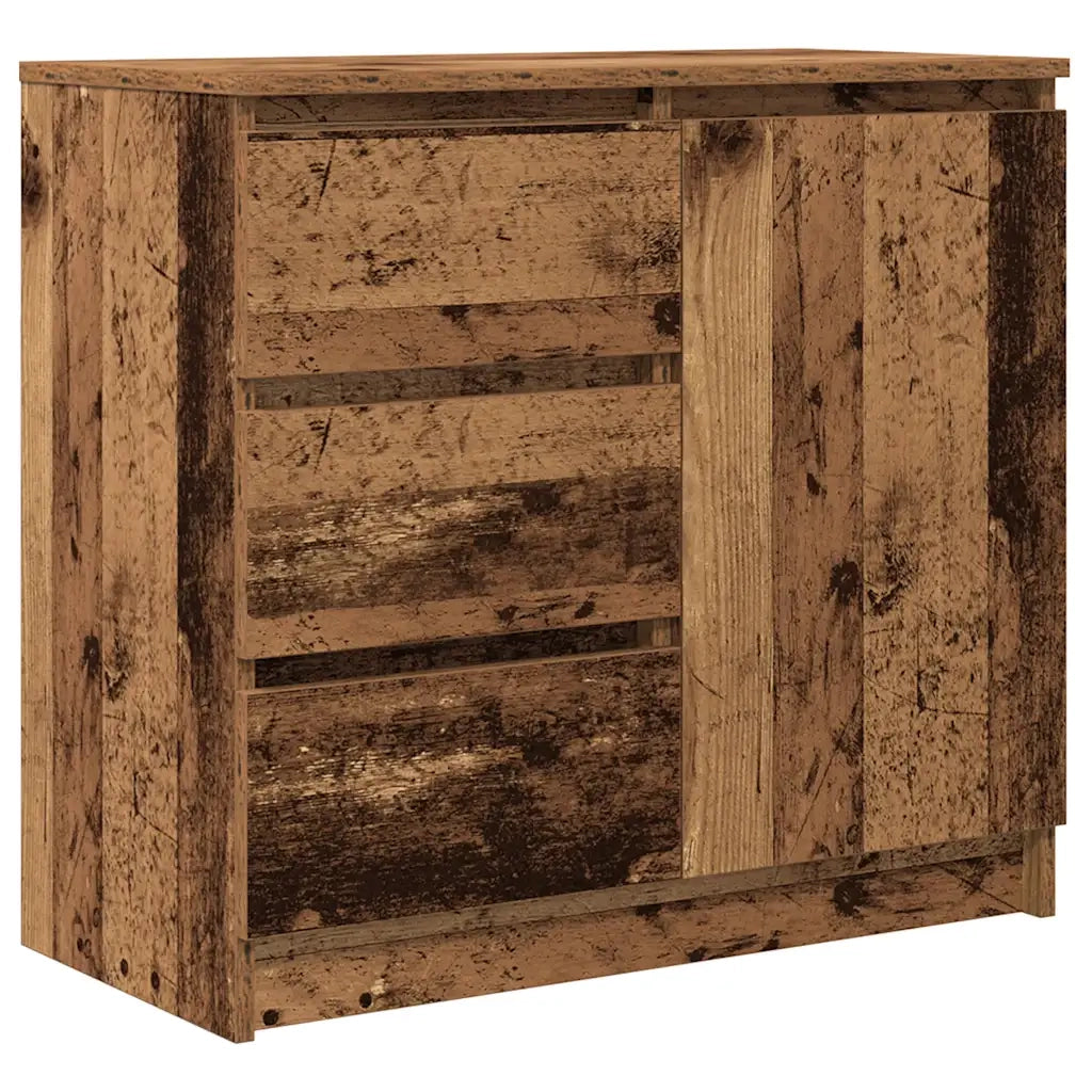 Credenza con Cassetto Legno Antico 71x35x65 cm in Truciolato