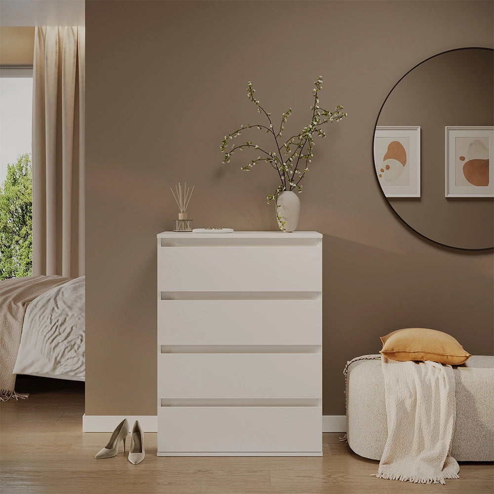 Vicco Cassettiera Bianco 74 x 99.6 cm con 4 cassetti