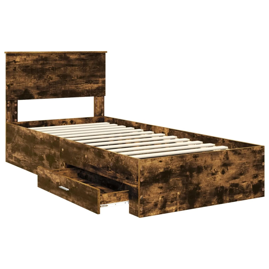 Struttura del letto-Giroletto Rovere fum¨¦ 90 x 190 cm Legno multistrato 690986