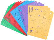 Tecniche di Disegno Stencil 20 Pezzi - Sfondi Colorati - Stencil in Plastica - Riciclabile - Sicuro per Bambini - Adatto per Feste