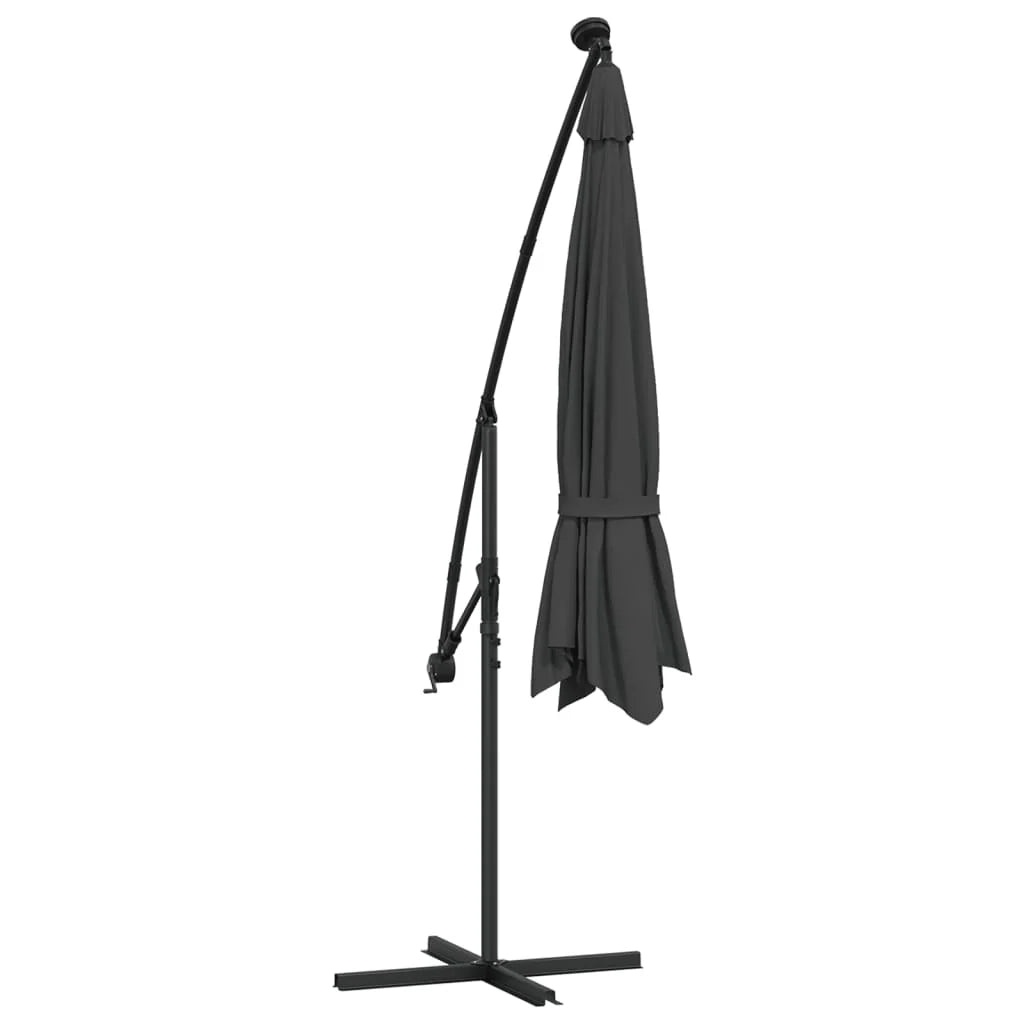 Ombrellone mobile da giardino con portafuoco e palo in metallo 350 cm antracite 02_0008653