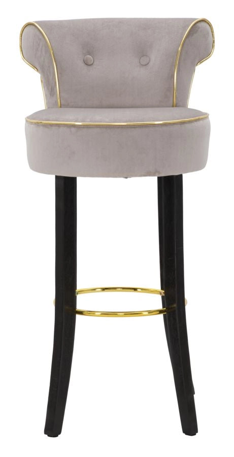 Sgabello Bar Luxy Grigio 46x48x96 cm in MDF e Pino e Spugna e Tessuto e Metallo e Plastica