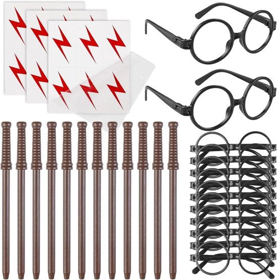 42 pezzi, matite per stafette con potloden, cornici rotonde, stampe a flash per feste di tema magico, decorazione di regali.