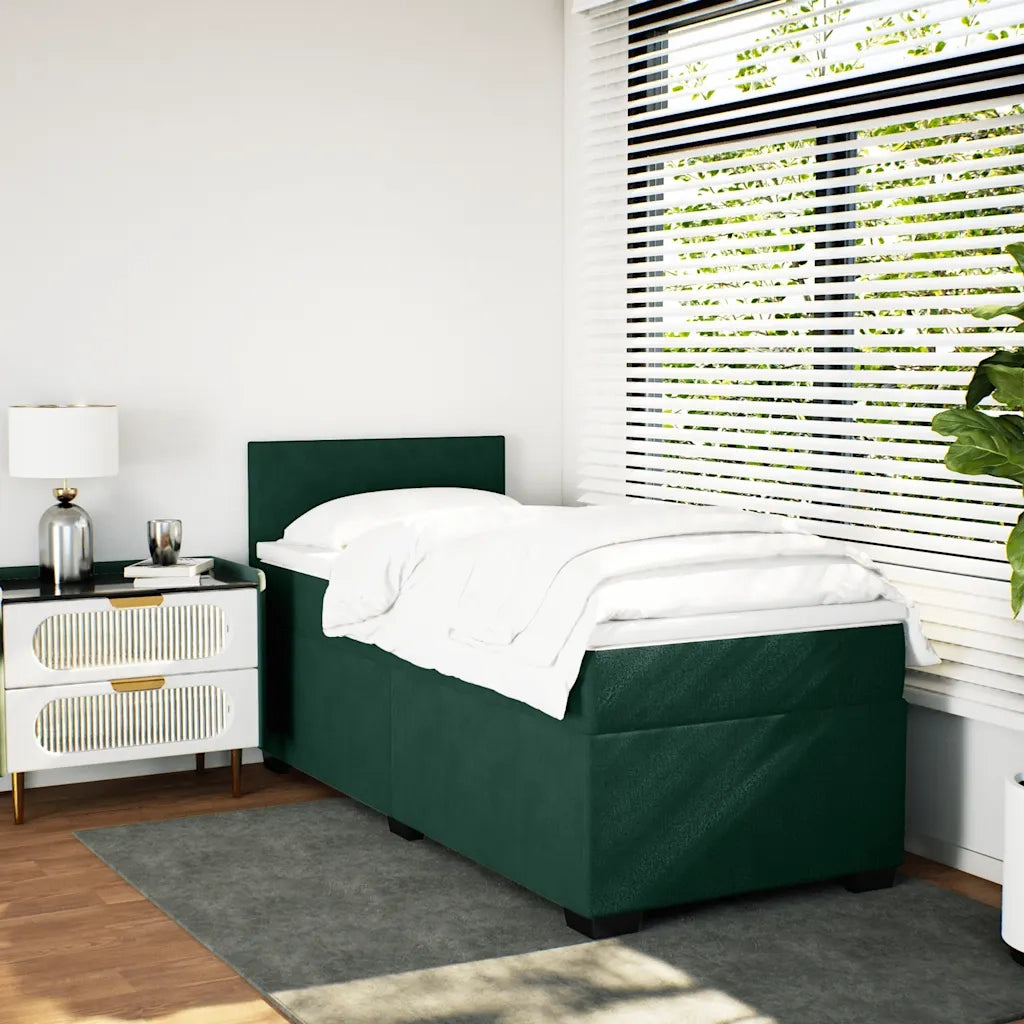 Giroletto a Molle con Materasso Verde Scuro 100x200 cm Velluto 3286231