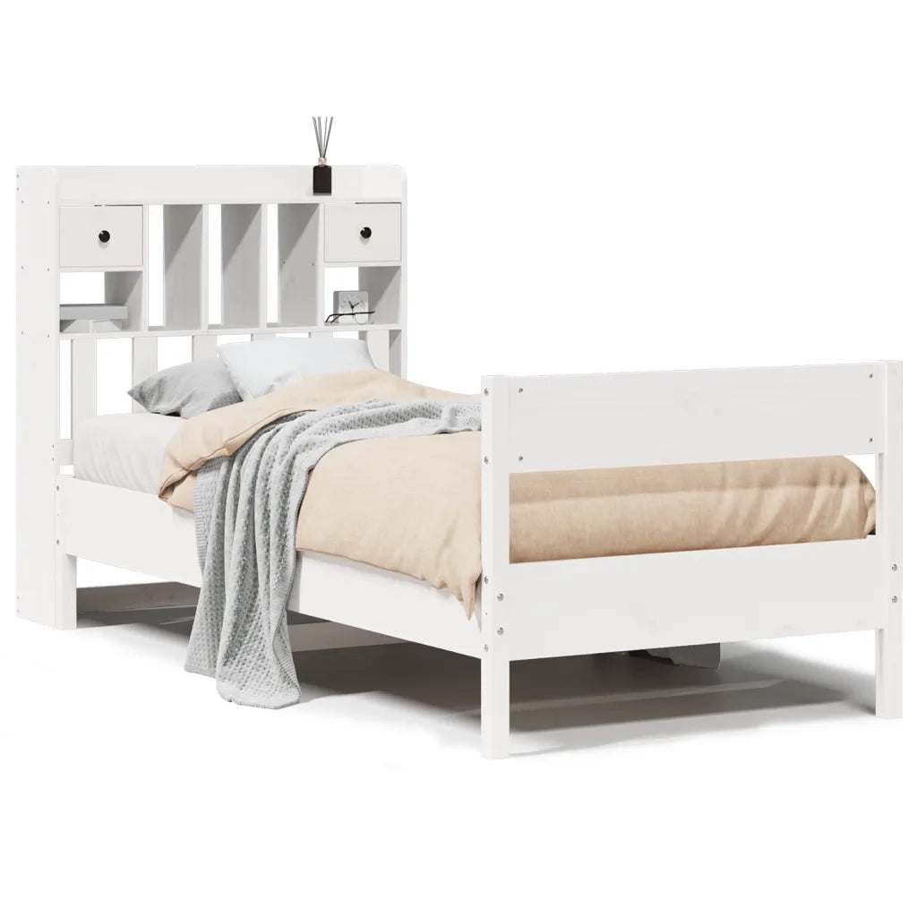 Letto con Libreria senza Materasso 75x190 cm in Legno Pino 3323051