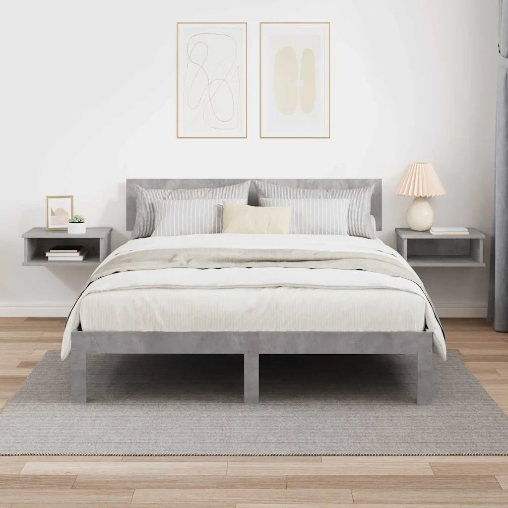 Comodino 2 pcs Grigio cemento 40 x 31 x 15 cm Legno multistrato