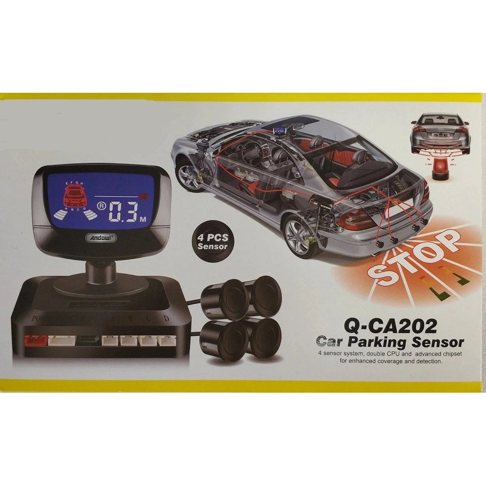 Trade Shop - Sensore Di Parcheggio Auto Sistema A 4 Sensori Display Led Ad Ultrasuoni Q-ca202 -