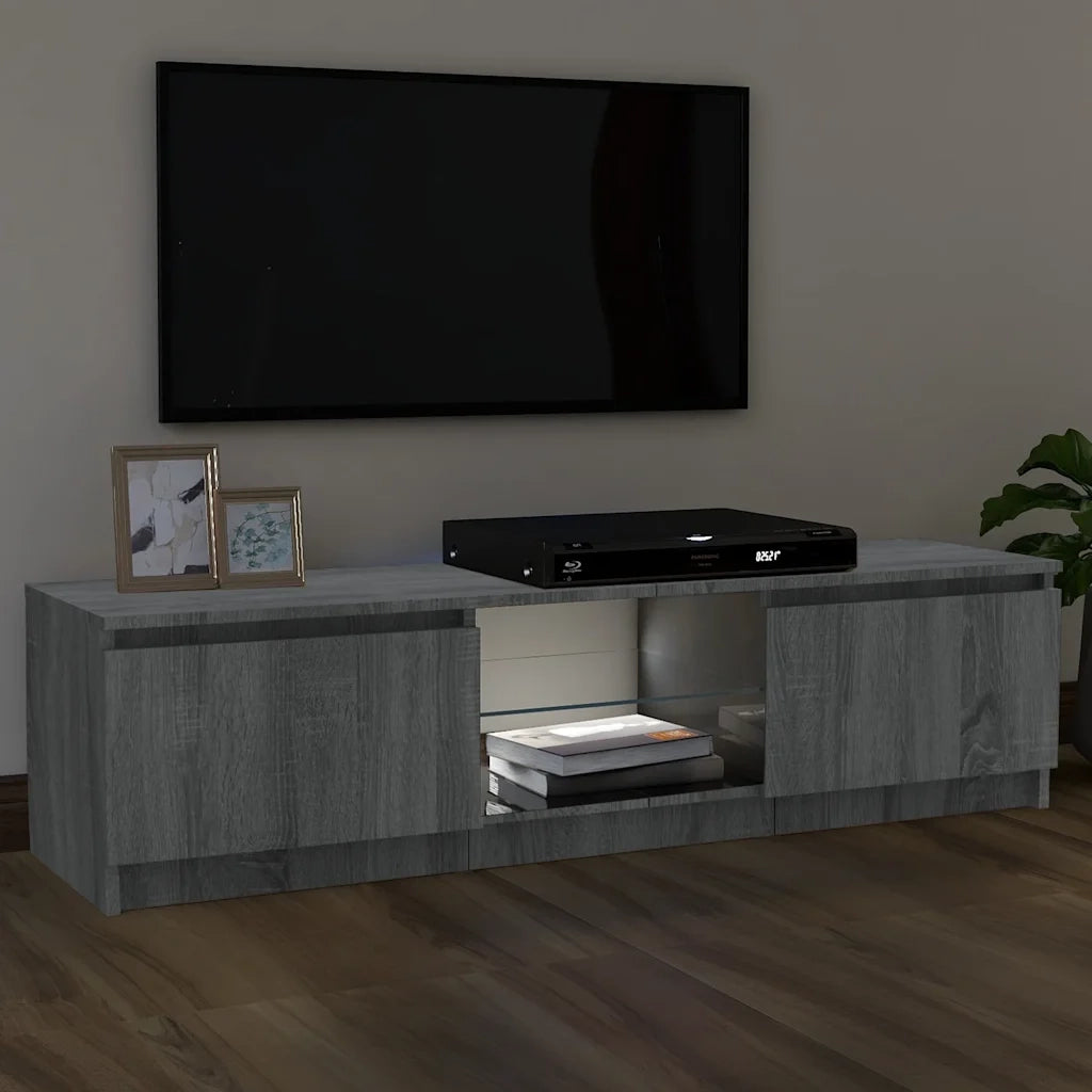Mobile Porta TV con Luci LED-Credenza TV Grigio Sonoma 120x30x36 cm