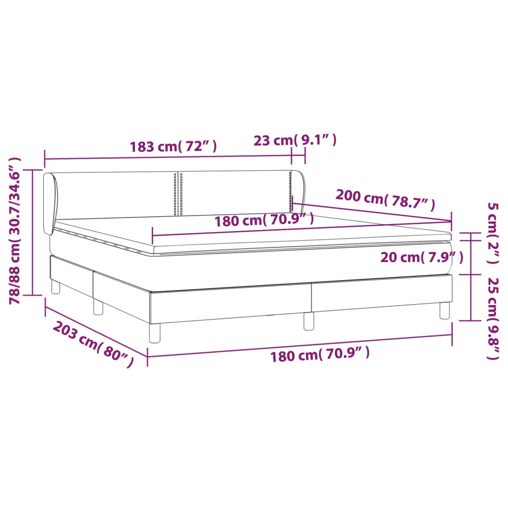 Giroletto a Molle con Materasso Tortora 180x200 cm in Tessuto 3126745