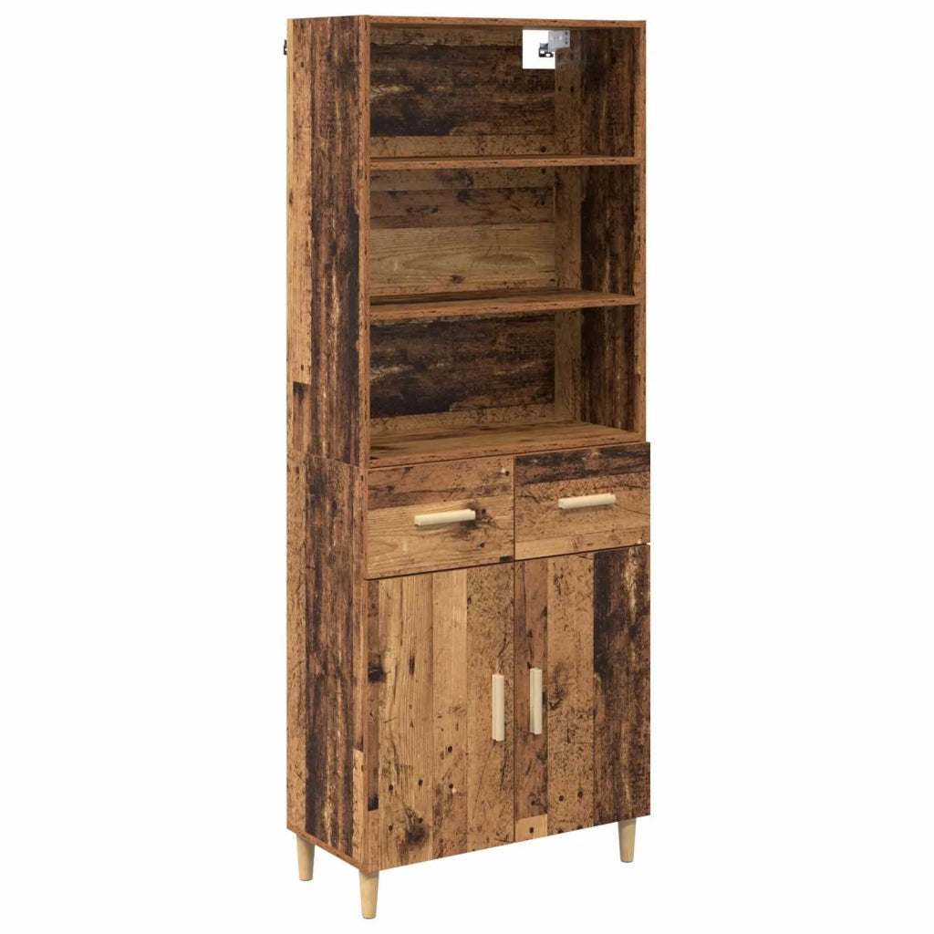 Credenza | Madia | Buffet da pranzo | Armadio da pranzo Legno vecchio 69,5 x 32,5 x 180 cm Legno multistrato