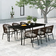 Set Mobili da Pranzo da Giardino 7 pz Marrone cod mxl 38732