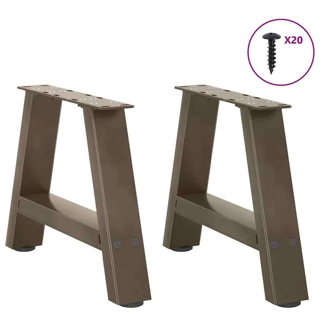 vidaXL Gambe per Tavolino da Caffè a Forma di A 2 pz 40x(30-31) cm Acciaio