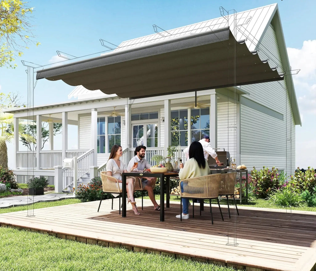 Telo di Ricambio per Pergola da Giardino 350x260 cm in Poliestere Grigio Scuro