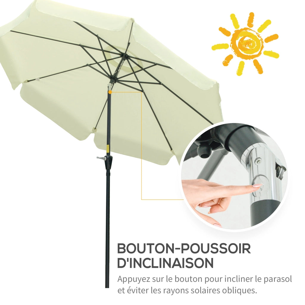 Ombrellone da giardino inclinabile rotondo ¨C zephmum ¨C beige, ? 2.7 m