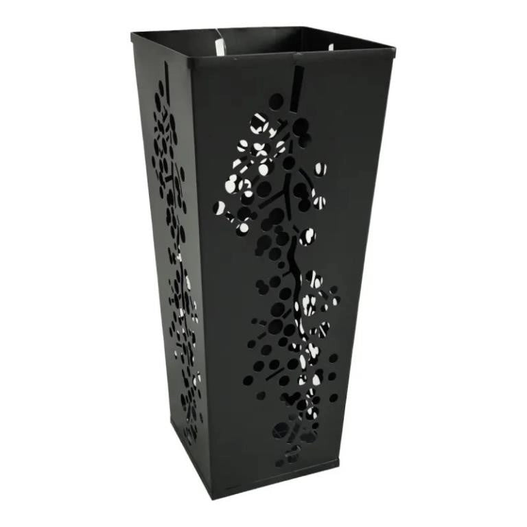 Portaombrelli in Metallo Quadrato Rasin Nero 49 cm