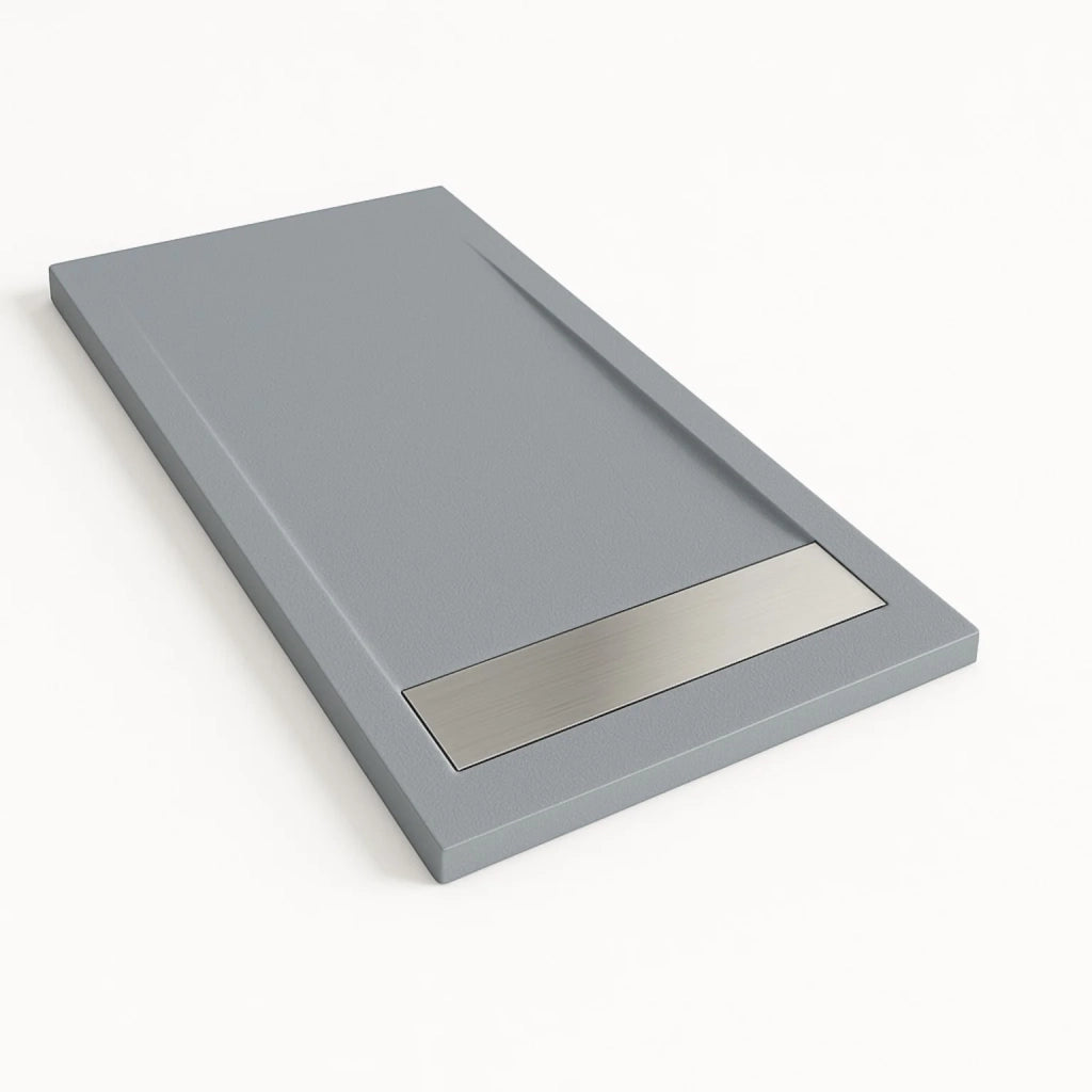 Piatto doccia Bidai con bordo 80X80 cm colore Grigio RAL 7040 griglia in Acciaio